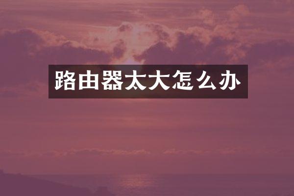 路由器太大怎么办
