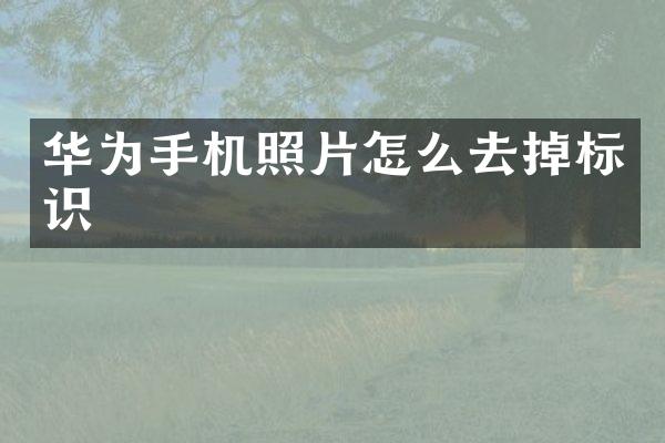 华为手机照片怎么去掉标识