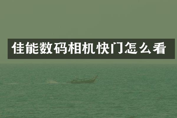 佳能数码相机快门怎么看