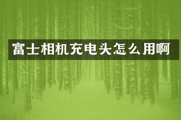 富士相机充电头怎么用啊