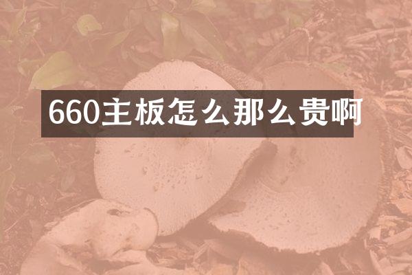 660主板怎么那么贵啊