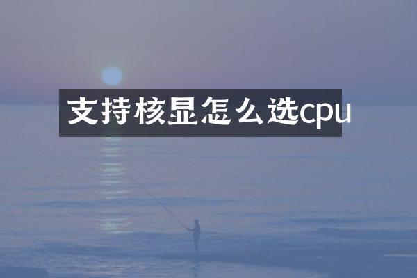 支持核显怎么选cpu
