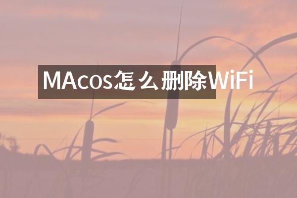 MAcos怎么删除WiFi