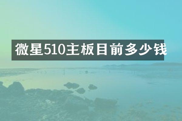 微星510主板目前多少钱