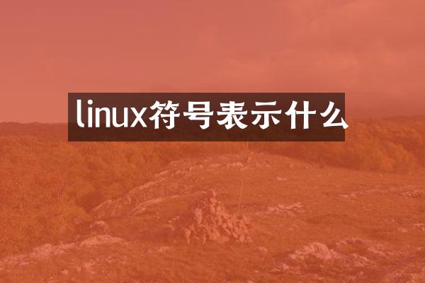 linux符号表示什么