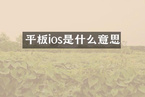 平板ios是什么意思