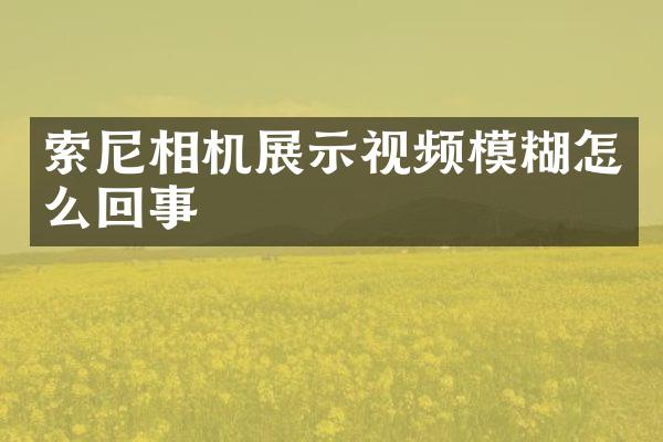 相机展示视频模糊怎么回事