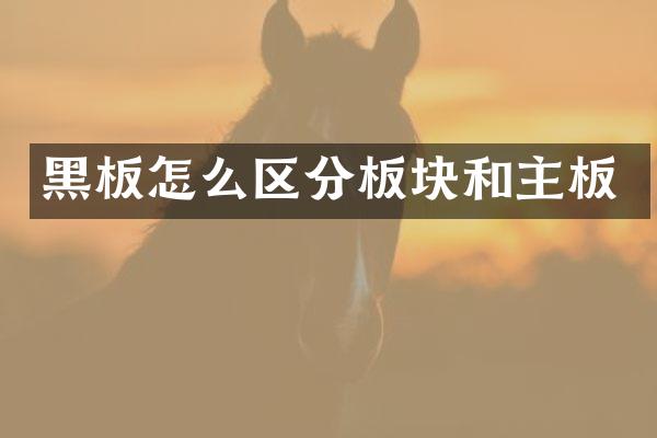 黑板怎么区分板块和主板