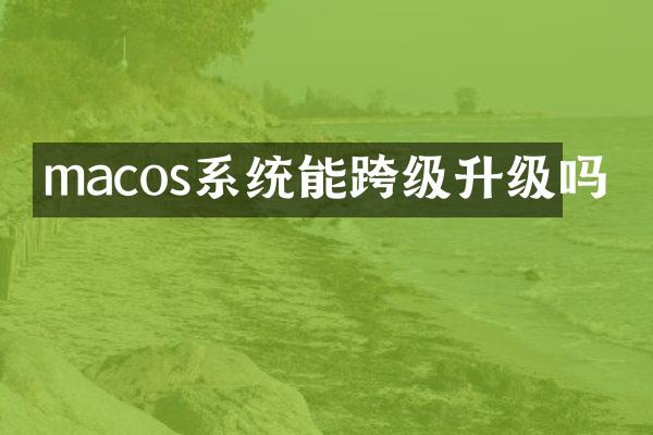 macos系统能跨级升级吗