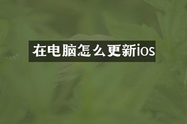 在电脑怎么更新ios