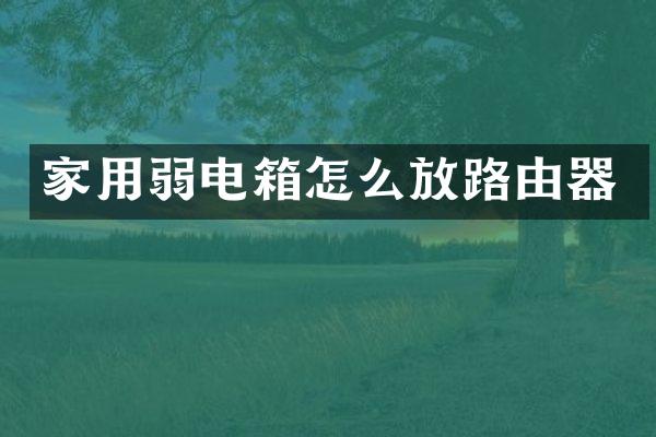 家用弱电箱怎么放路由器