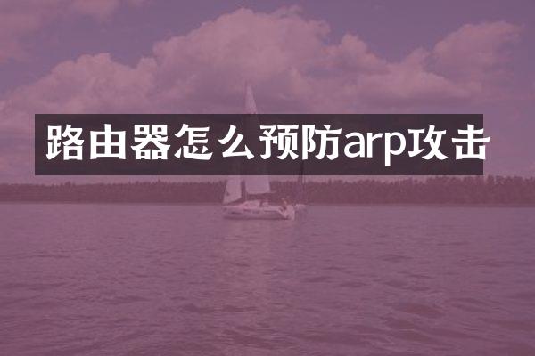 路由器怎么预防arp攻击
