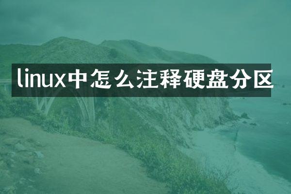 linux中怎么注释硬盘分区