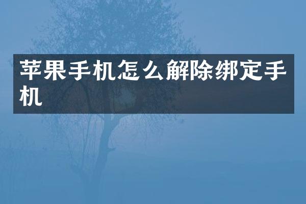 苹果手机怎么解除绑定手机