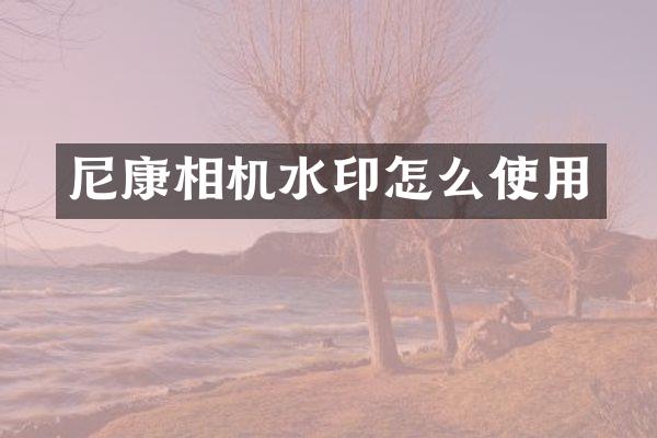尼康相机水印怎么使用
