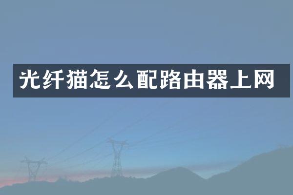 光纤猫怎么配路由器上网