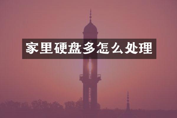 家里硬盘多怎么处理