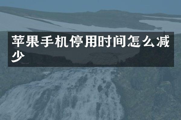 苹果手机停用时间怎么减少