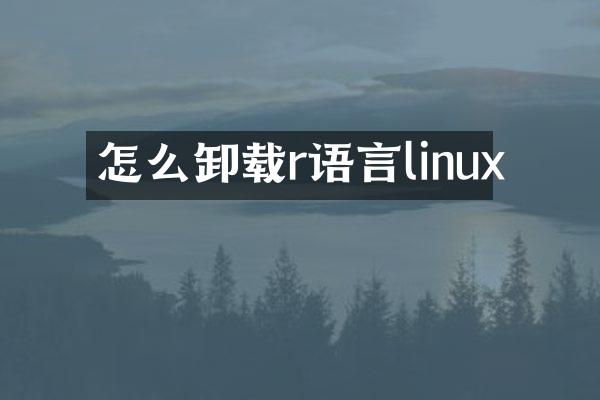 怎么卸载r语言linux