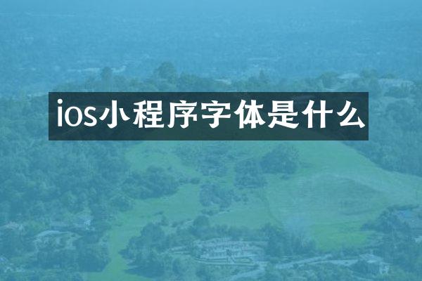 ios小程序字体是什么