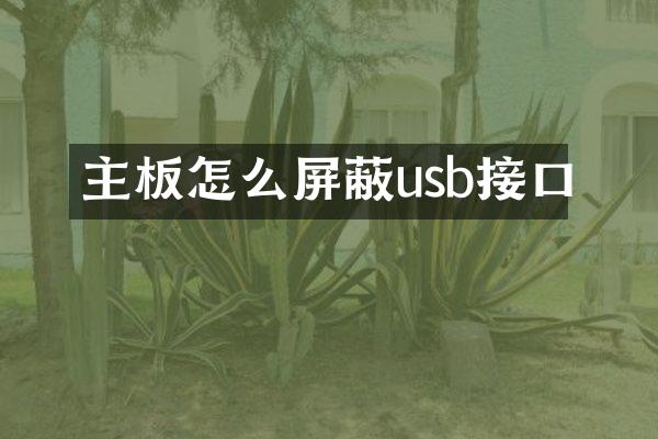 主板怎么屏蔽usb接口