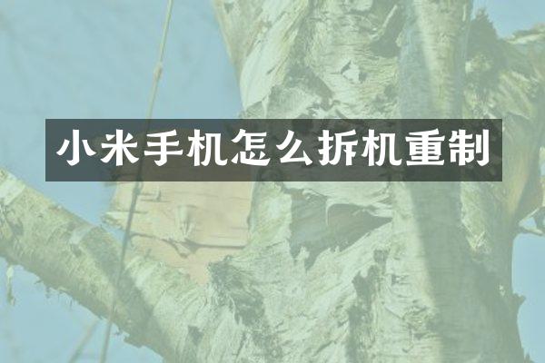 小米手机怎么拆机重制
