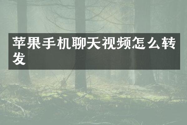 苹果手机聊天视频怎么转发