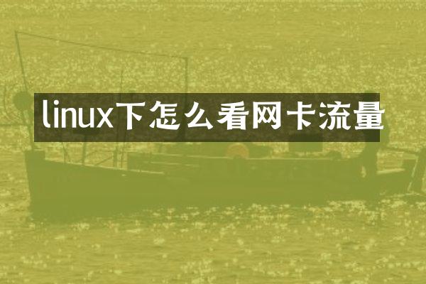 linux下怎么看网卡流量