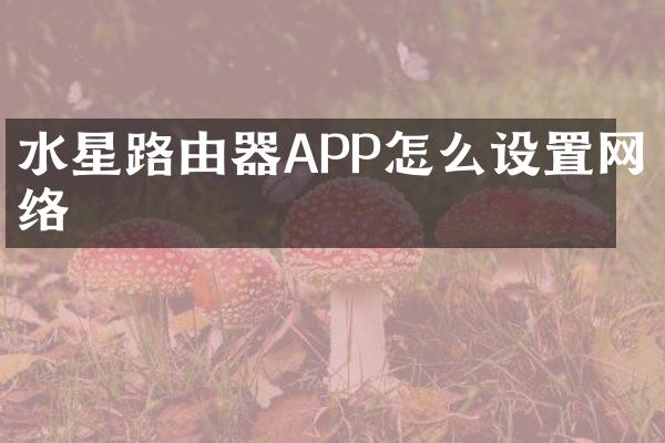水星路由器APP怎么设置网络