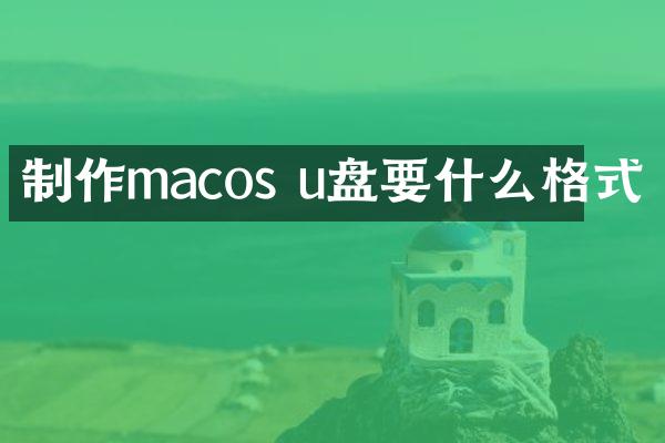 制作macos u盘要什么格式