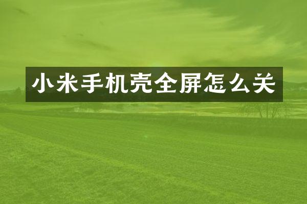 小米手机壳全屏怎么关