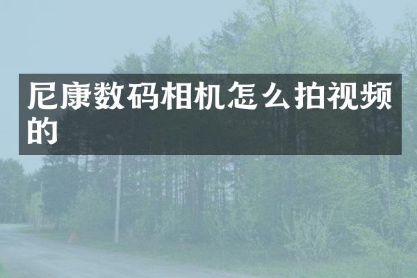 尼康数码相机怎么拍视频的