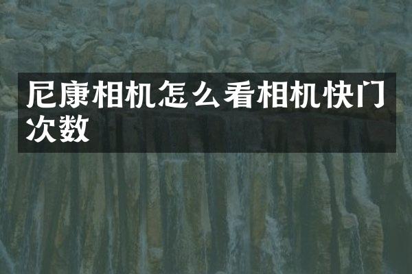 尼康相机怎么看相机快门次数
