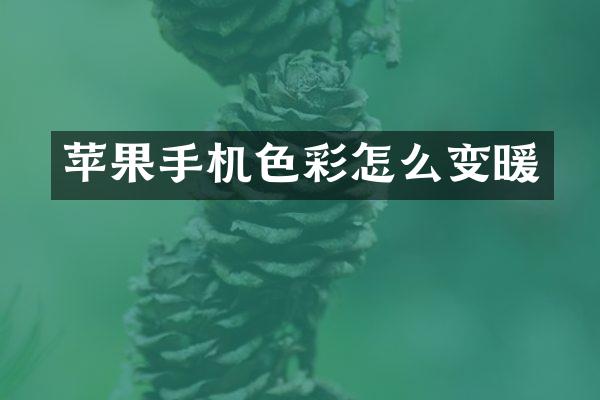 苹果手机色彩怎么变暖