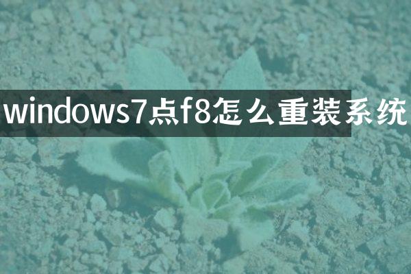 windows7点f8怎么重装系统