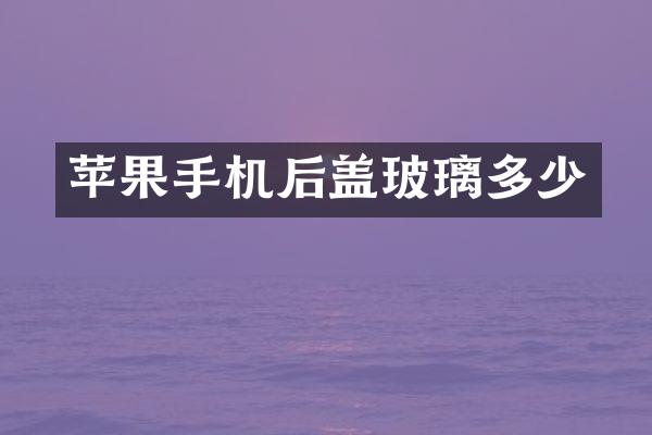 苹果手机后盖玻璃多少