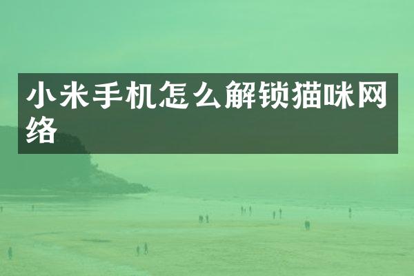 小米手机怎么解锁猫咪网络