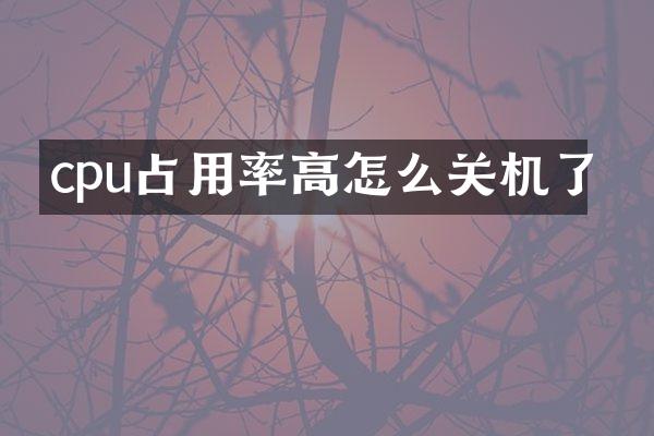 cpu占用率高怎么关机了