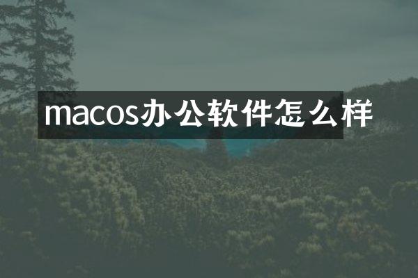 macos办公软件怎么样