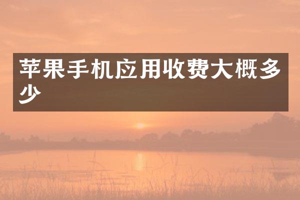 苹果手机应用收费大概多少