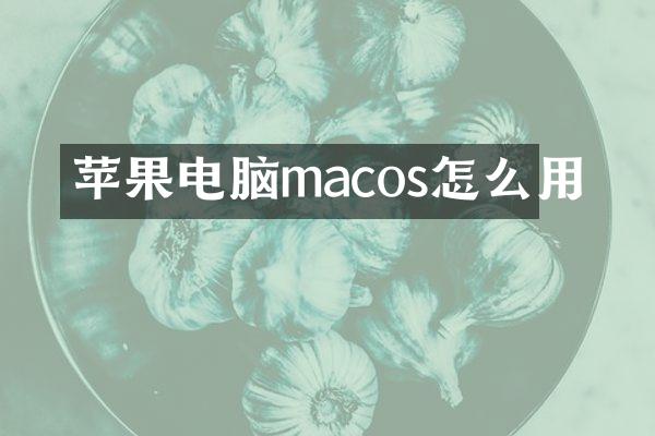 苹果电脑macos怎么用