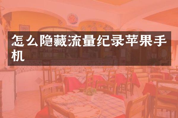 怎么隐藏流量纪录苹果手机