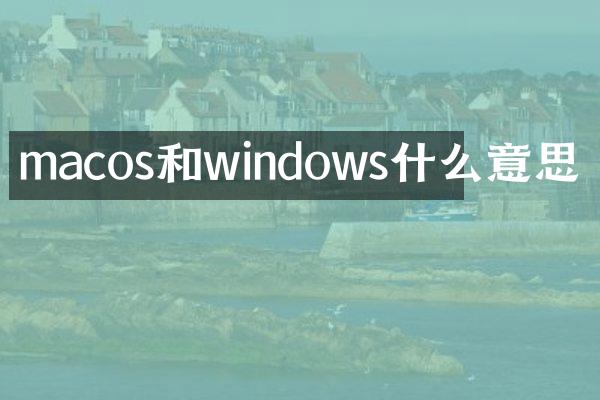 macos和windows什么意思