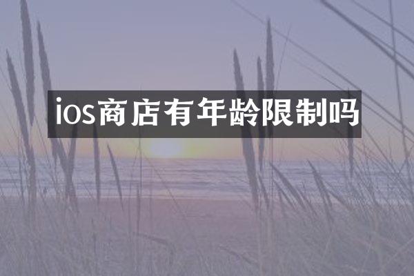 ios商店有年龄限制吗