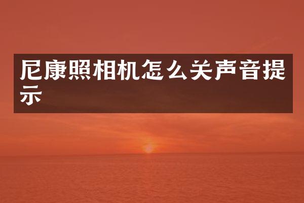 尼康照相机怎么关声音提示