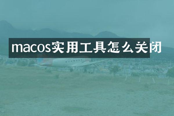 macos实用工具怎么关闭