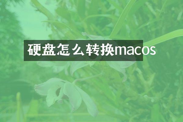 硬盘怎么转换macos