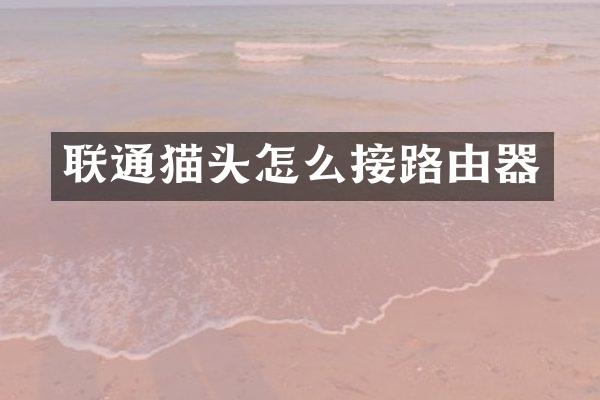 联通猫头怎么接路由器