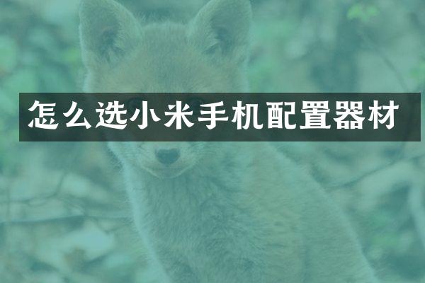 怎么选小米手机配置器材