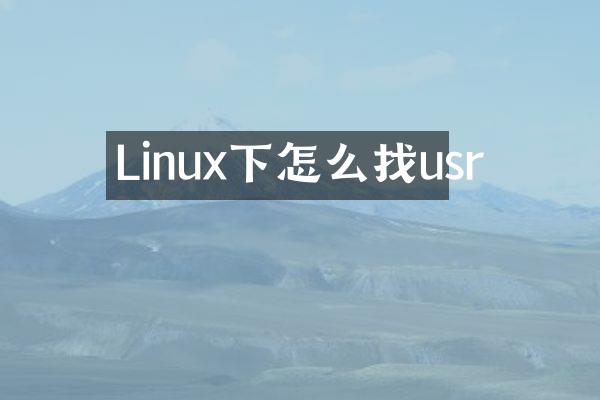 Linux下怎么找usr